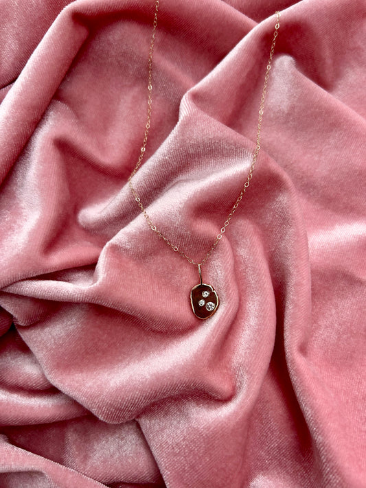 Sapphire and 10k Gold Tide Pool Necklace