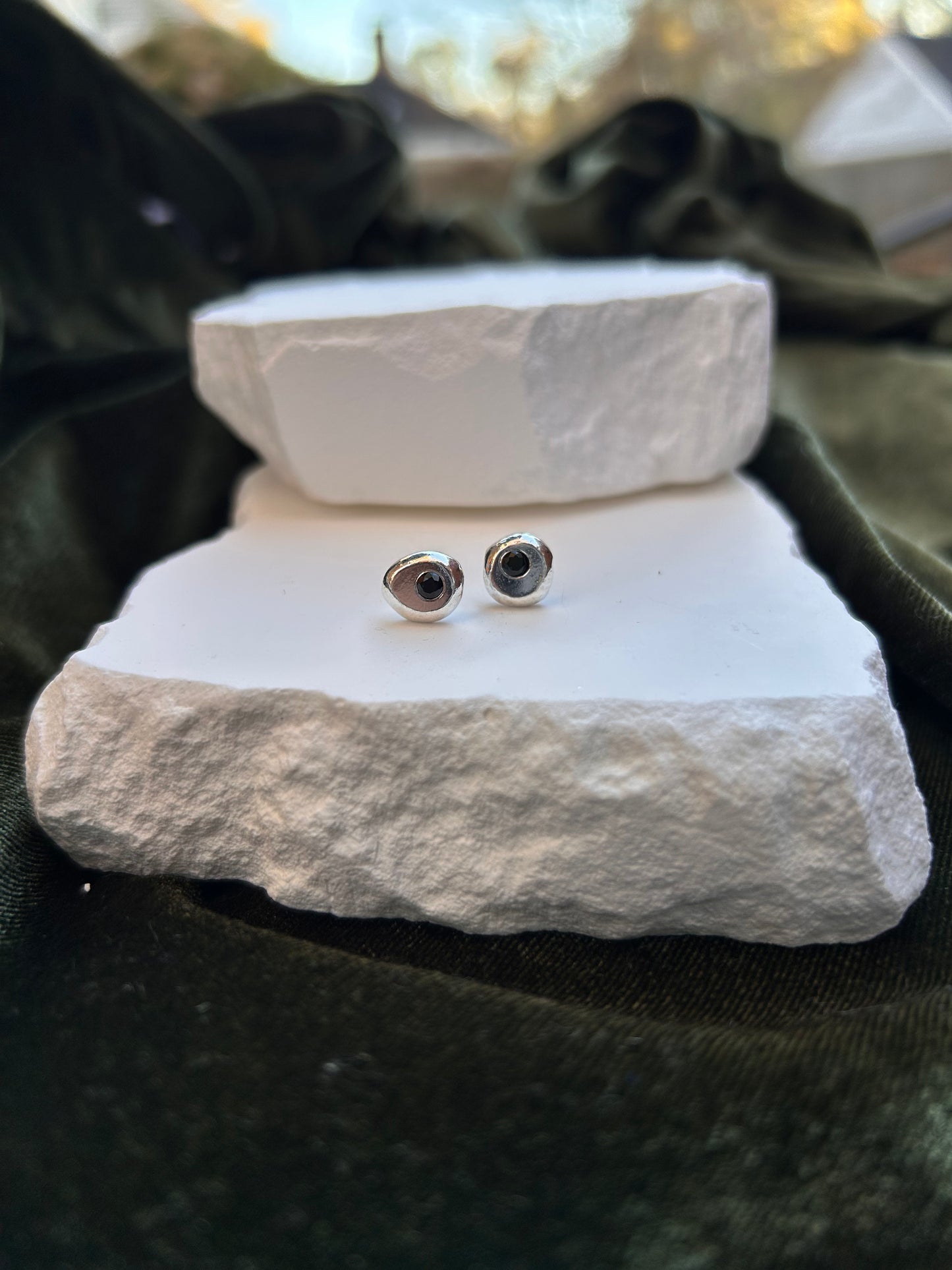 Black Spinel Meteor Earrings