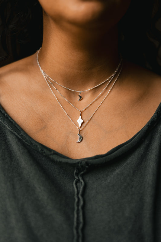 Large Crescent Moon Necklace