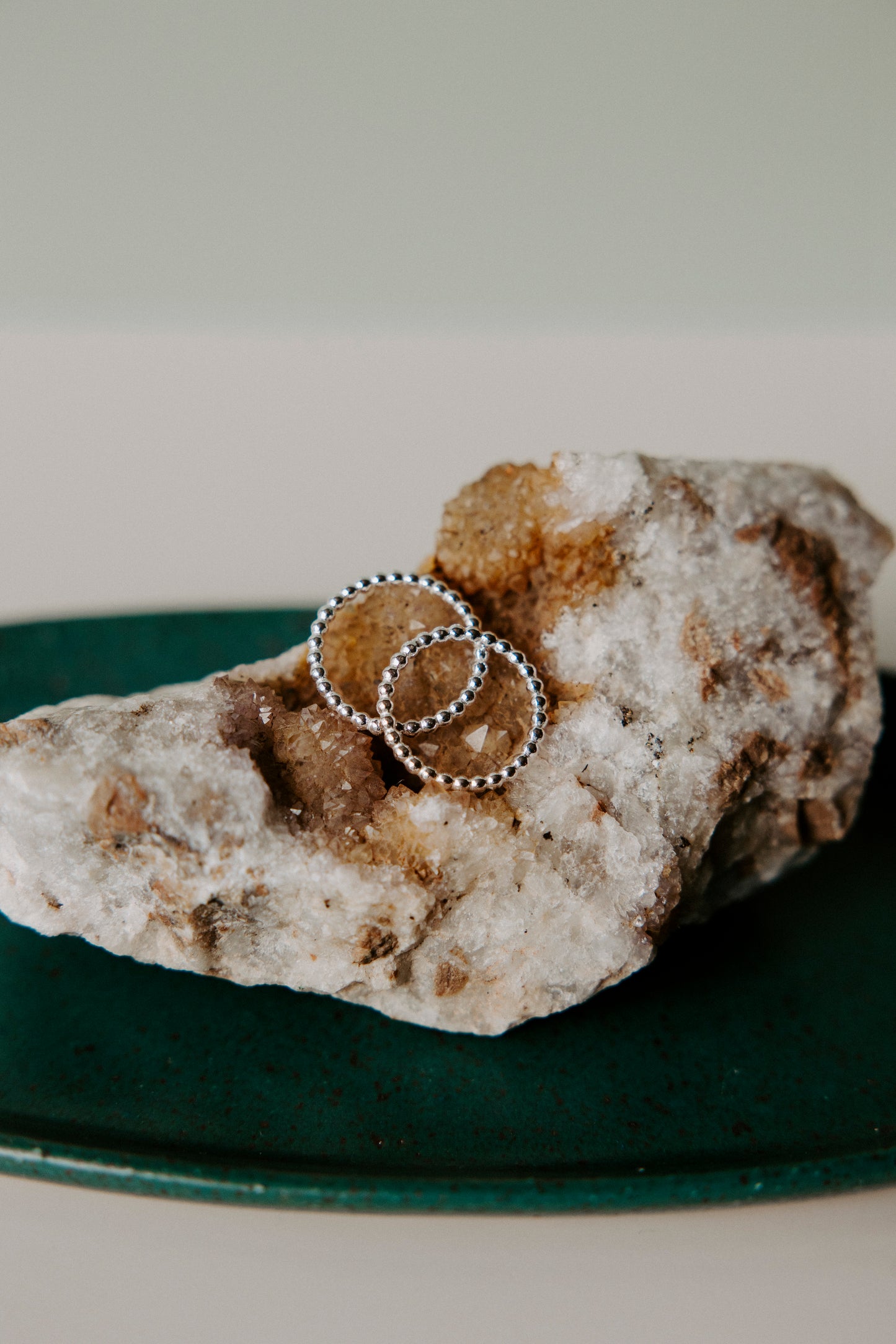 Beaded Stacking Ring- Sterling Silver