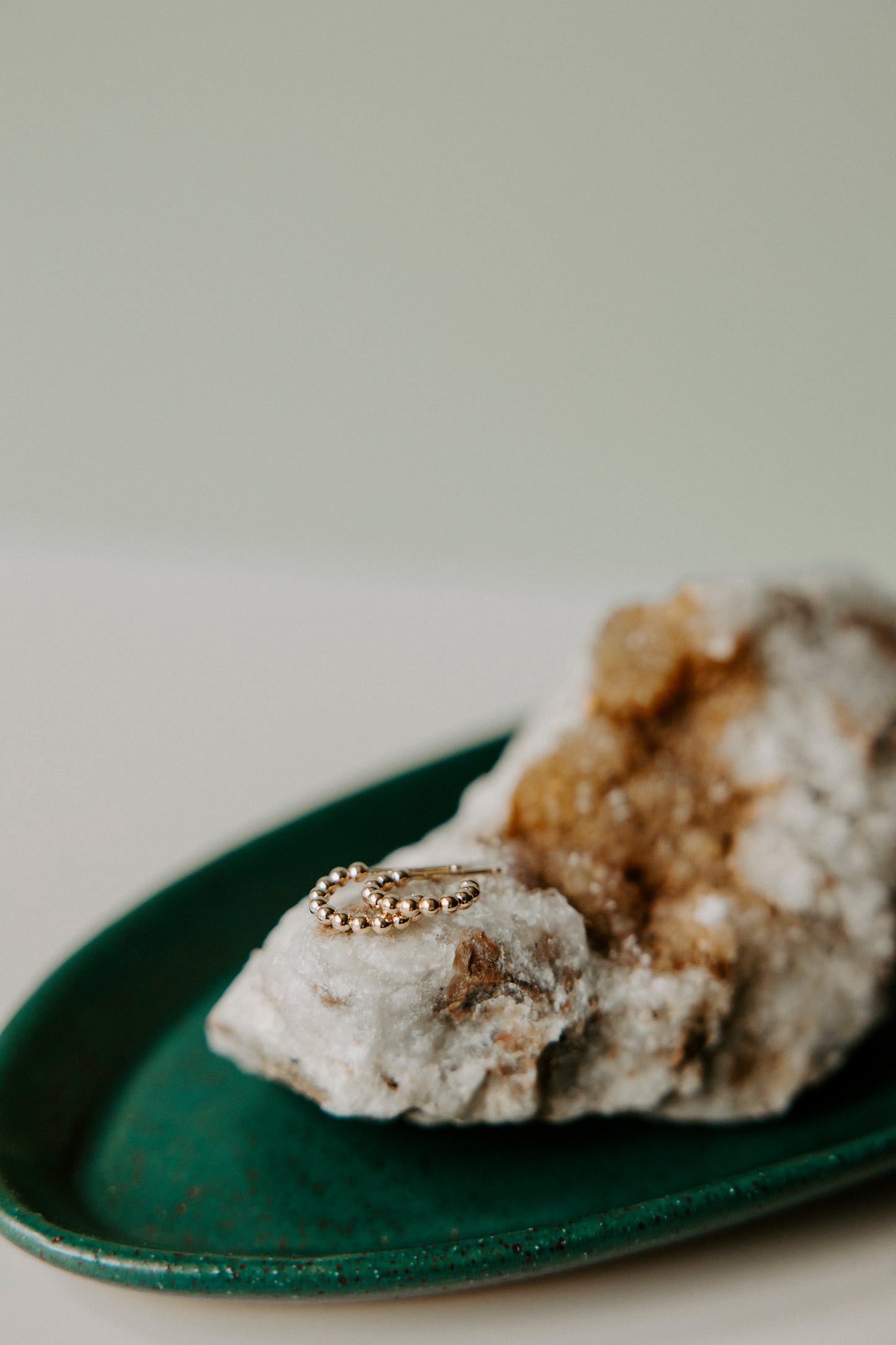 Beaded Huggie Hoops- 14k Gold Filled