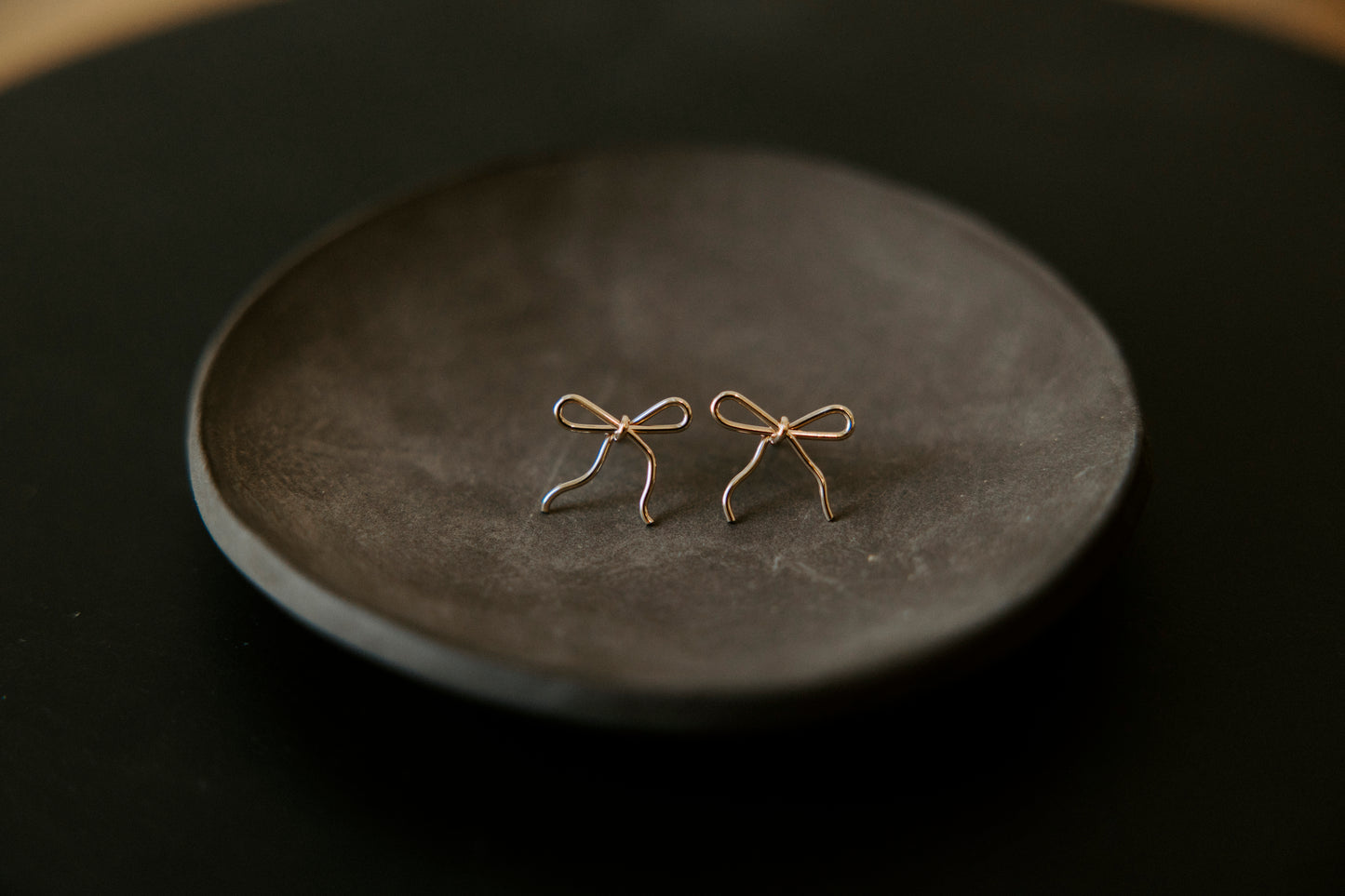 Dainty Bow Earrings- 14k Gold Fill