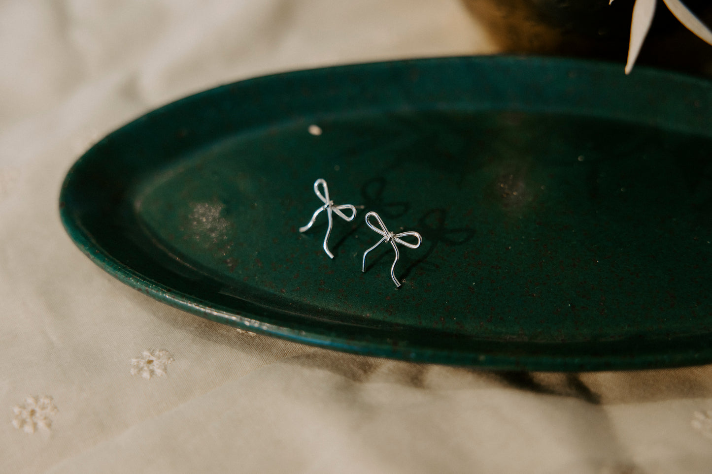 Dainty Bow Earrings- Sterling Silver
