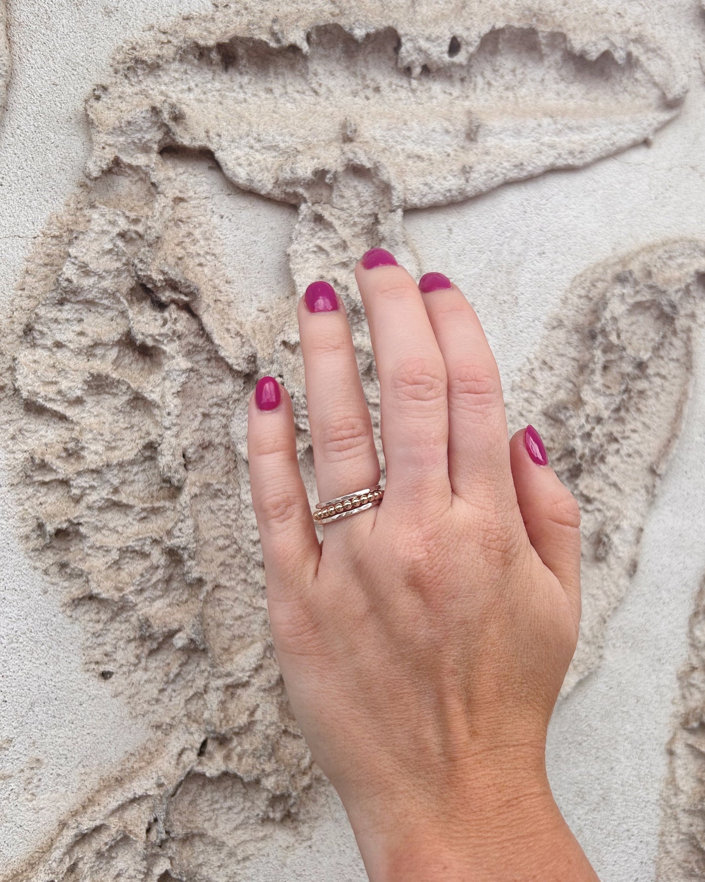 Beaded Stacking Ring- 14k Gold Filled