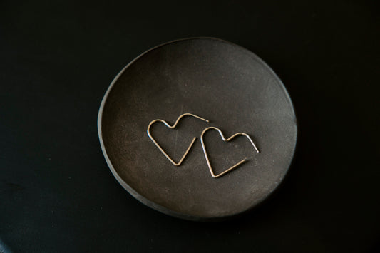 Heart Hoop Earrings- 14k Gold Filled