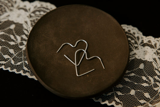 Heart Hoop Earrings- Sterling Silver