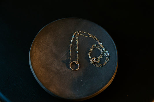 Tiny Eternity Hoop- 14k Gold Filled