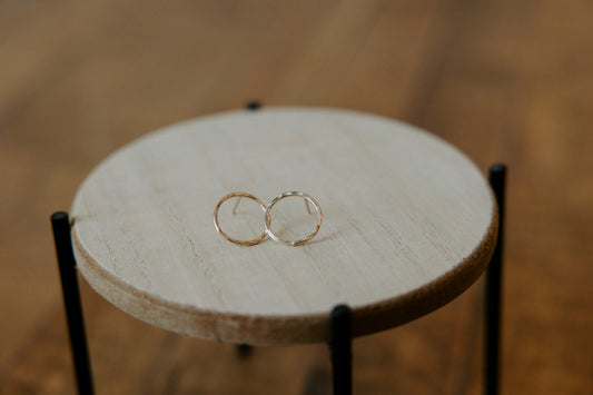 Large Circle Stud Earrings- 14k Gold Filled