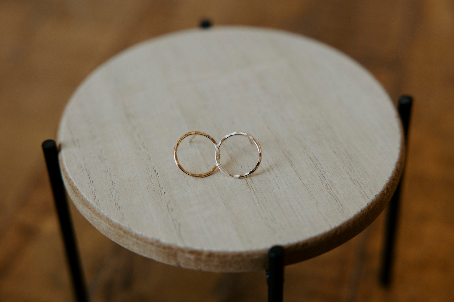 Large Circle Stud Earrings- 14k Gold Filled