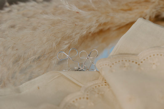 Large Bow Earrings- Sterling Silver