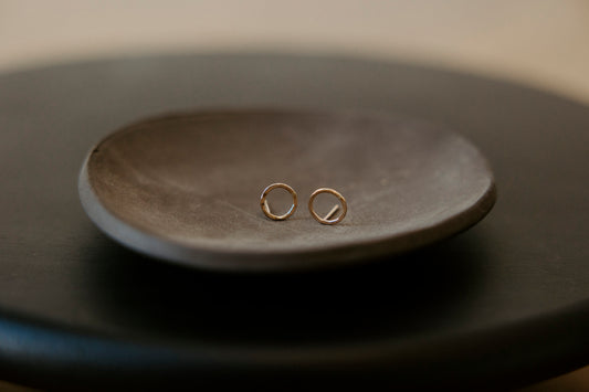 Tiny Circle Stud Earrings- 14k Gold Filled