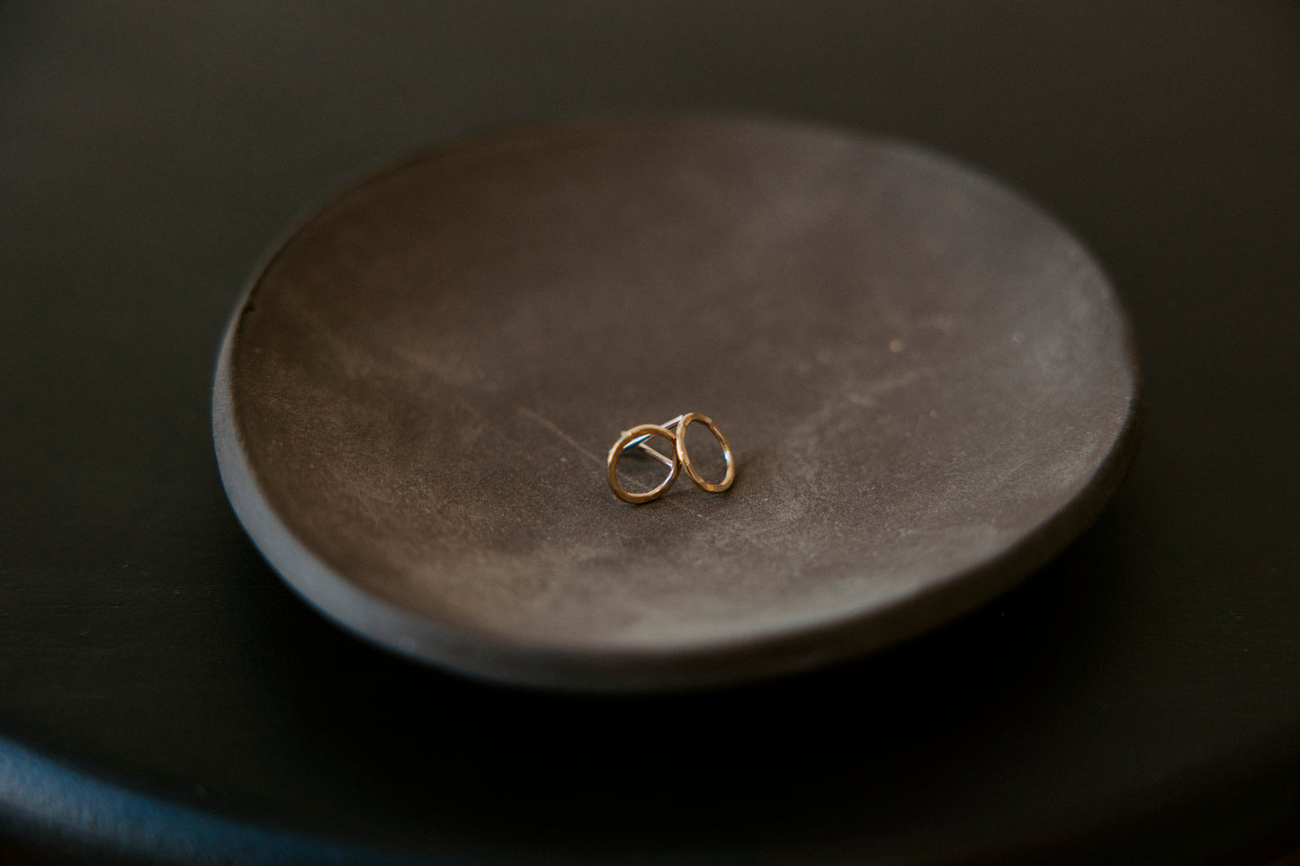 Tiny Circle Stud Earrings- 14k Gold Filled
