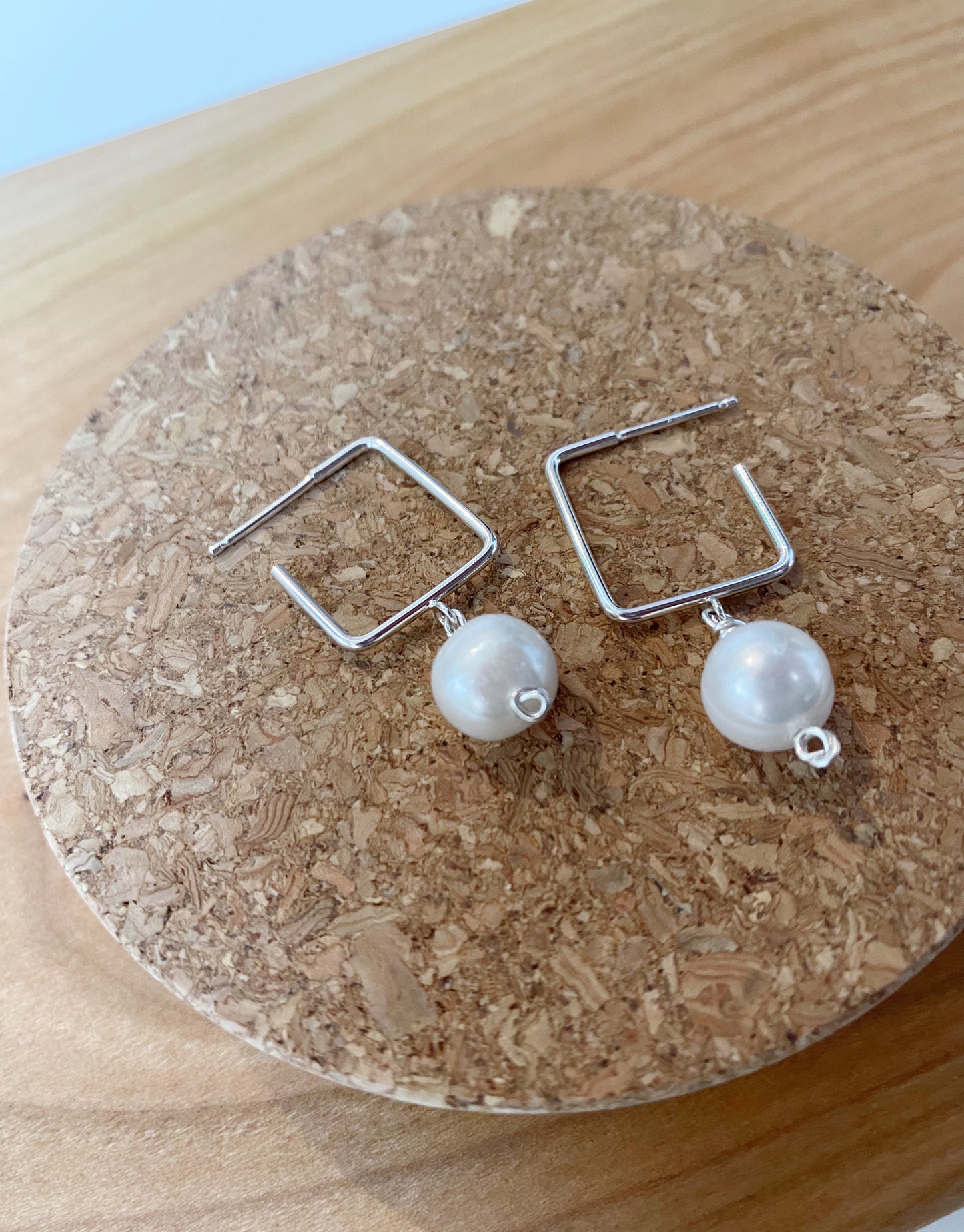 Pearl Haney Hoop Earrings - Sterling Silver