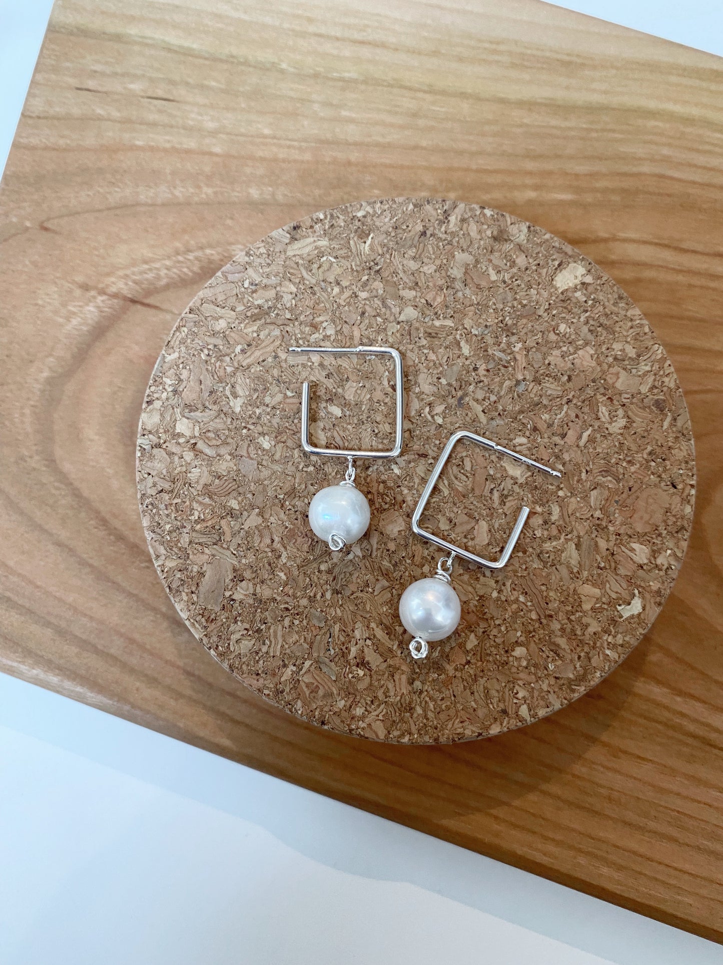Pearl Haney Hoop Earrings - Sterling Silver