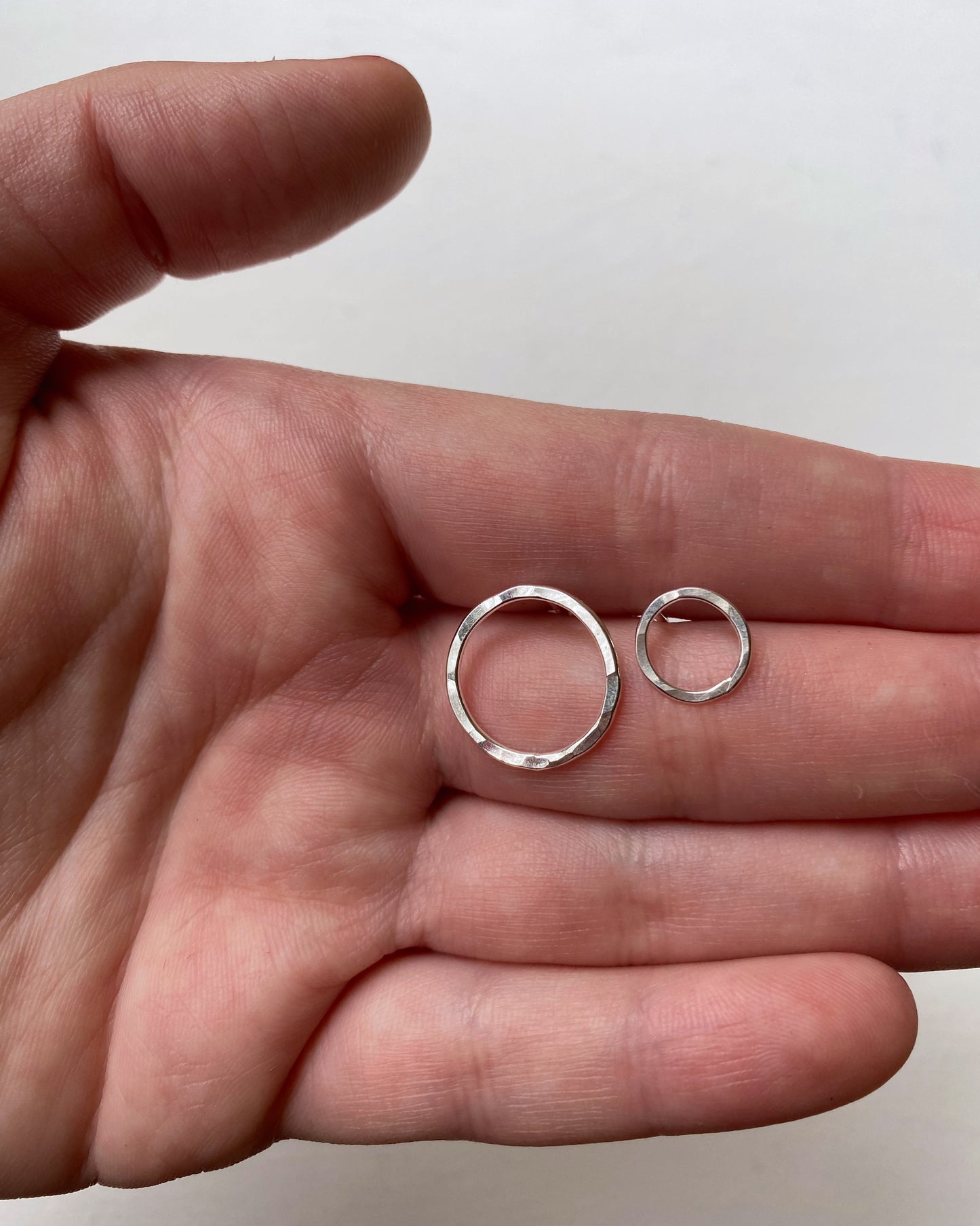 Large Circle Stud Earrings- Sterling Silver