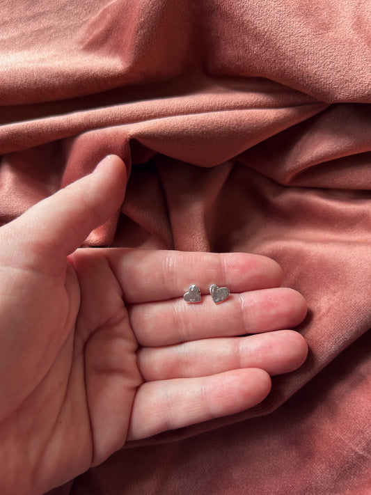 Tiny Heart Stud Earrings