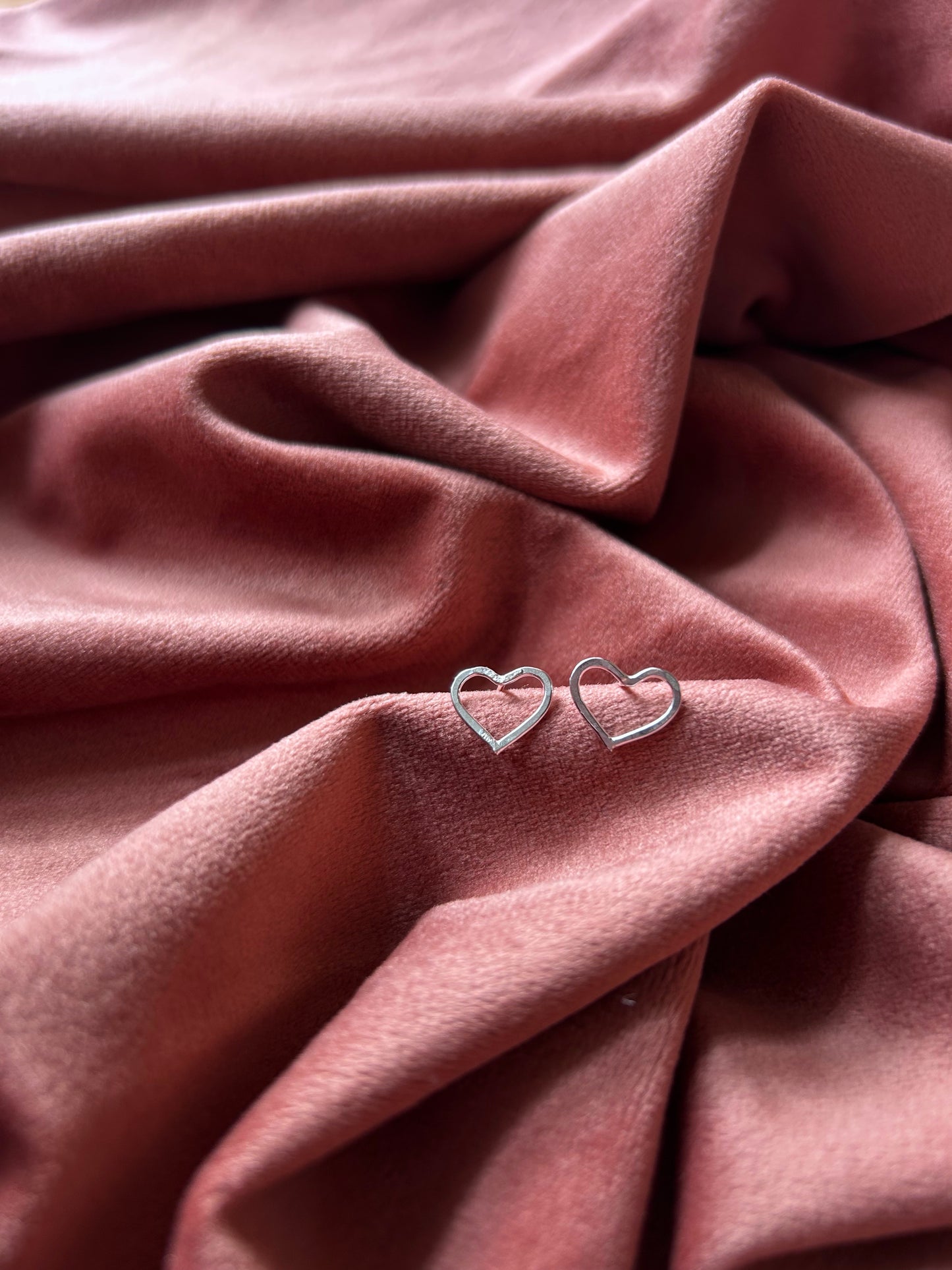 Open Heart Earrings- Sterling Silver