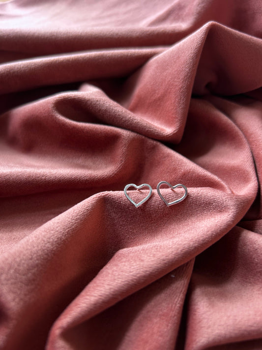 Open Heart Earrings- Sterling Silver