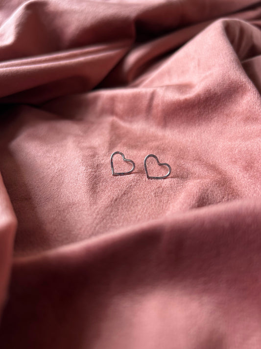 Open Heart Earrings- Sterling Silver