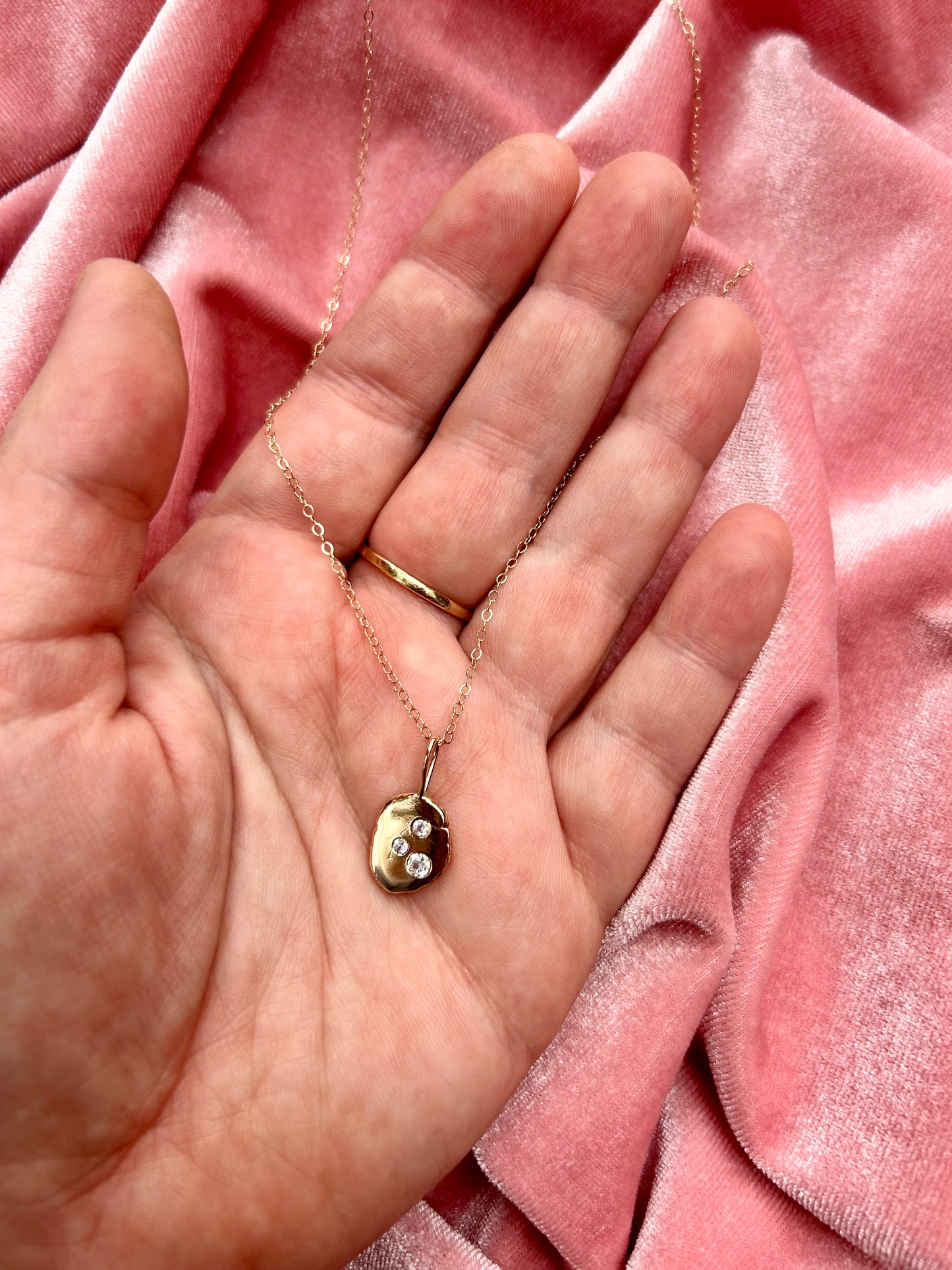 Sapphire and 10k Gold Tide Pool Necklace