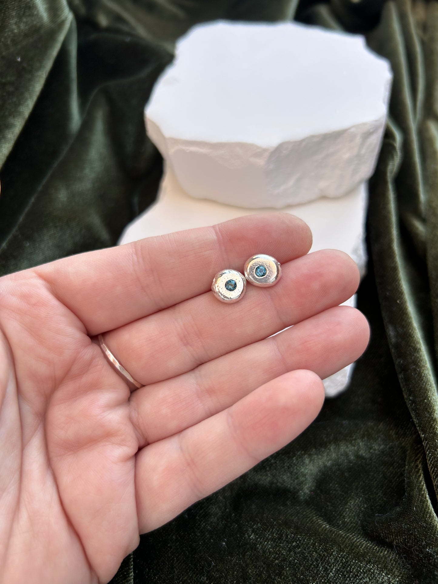 Blue Topaz Meteor Earrings