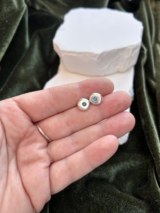 Blue Topaz Meteor Earrings