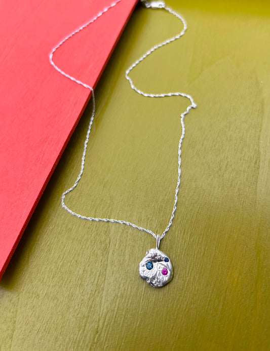 Tide Pool Necklace- Topaz, Lab Ruby, Lab Sapphire (One of a Kind)