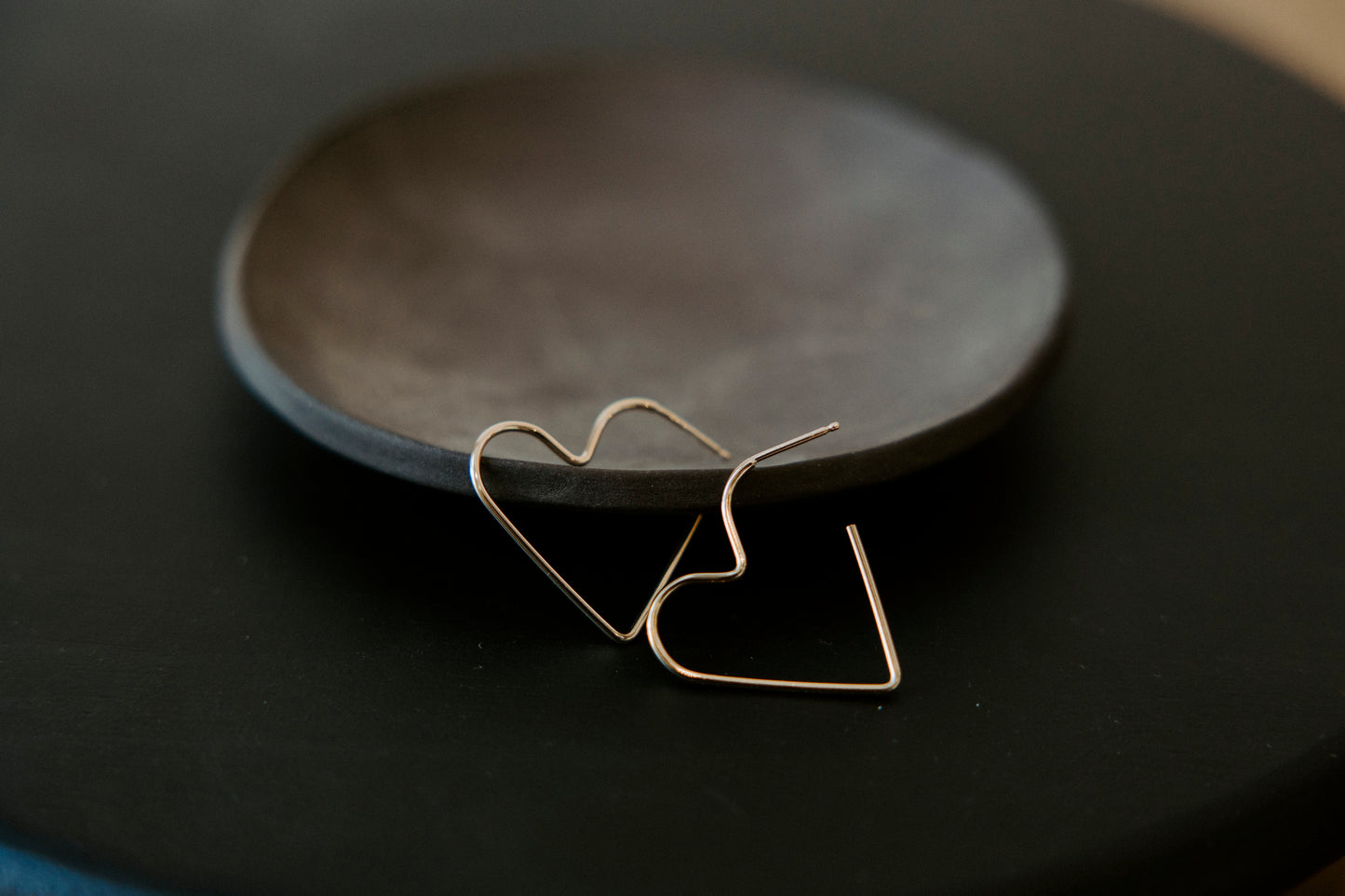 Heart Hoop Earrings- 14k Gold Filled