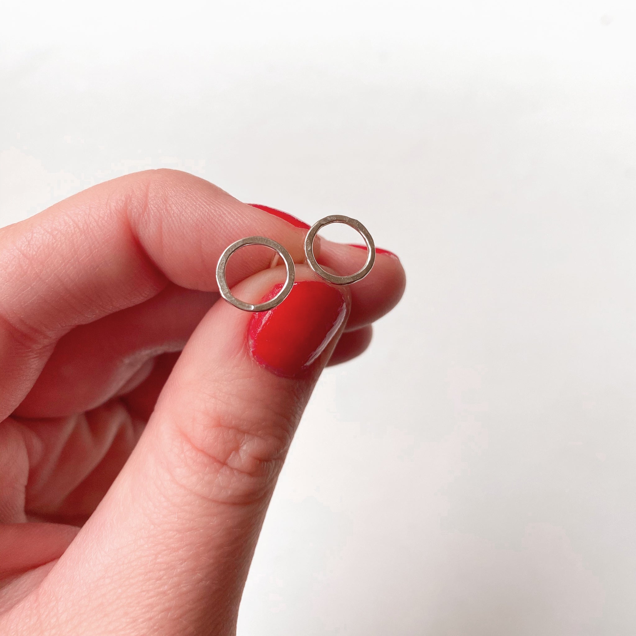Tiny Cirlce Stud Earrings- Sterling Silver