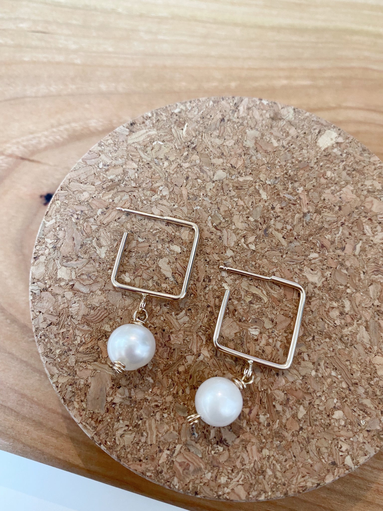 Pearl Haney Hoop Earring- 14k Gold Fill