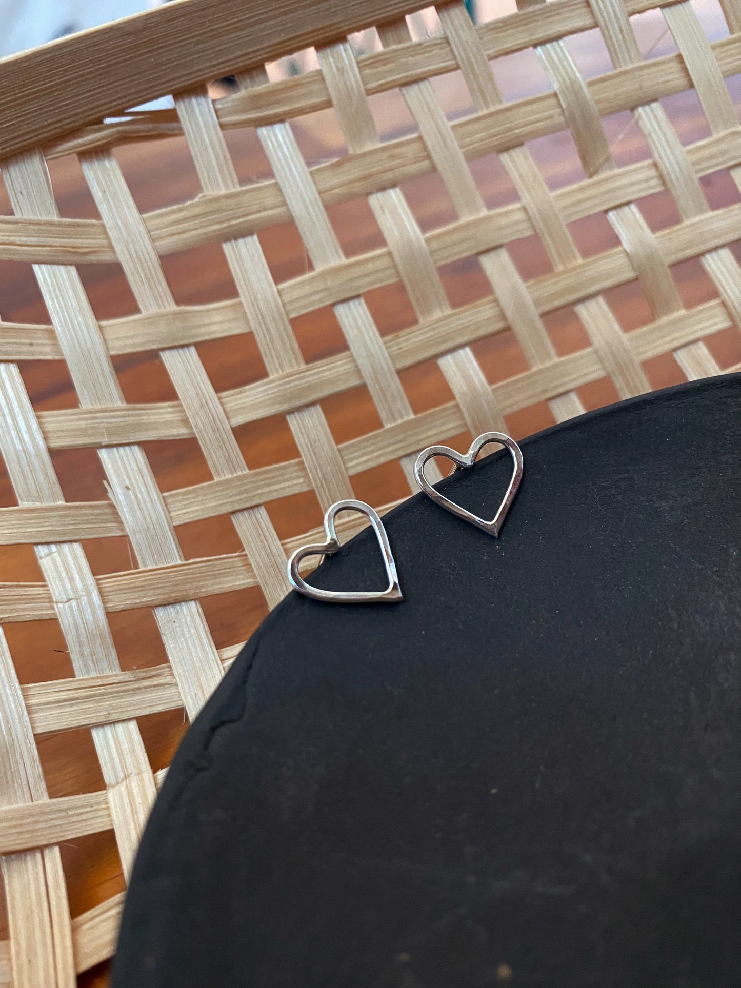 Heart Stud Earrings- Sterling Silver