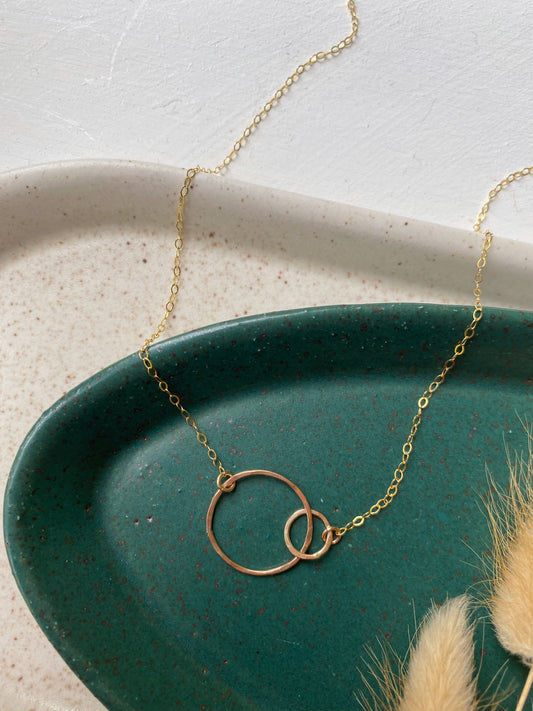 Interlocking Hoop Necklace- 14k Gold Filled