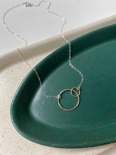 Interlocking Hoop Necklace- Sterling Silver